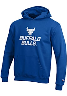 Champion Buffalo Bulls Youth Blue Powerblend Long Sleeve Hoodie