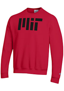 Champion MIT Engineers Mens Red Powerblend Long Sleeve Crew Sweatshirt