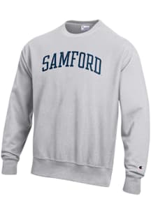 Champion Samford University Bulldogs Mens Silver Reverse Weave Long Sleeve Crew Sweatshirt