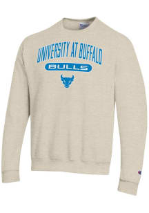 Champion Buffalo Bulls Mens Oatmeal Powerblend Long Sleeve Crew Sweatshirt