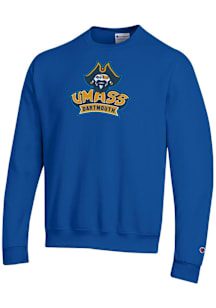 Champion University of Massachusetts Dartmouth Mens Blue Powerblend Long Sleeve Crew Sweatshirt
