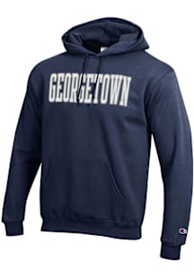 Champion Georgetown Hoyas Mens Navy Blue Powerblend Long Sleeve Hoodie