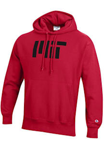 Champion MIT Engineers Mens Red Reverse Weave Long Sleeve Hoodie