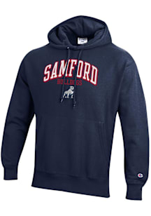 Champion Samford University Bulldogs Mens Navy Blue Reverse Weave Long Sleeve Hoodie