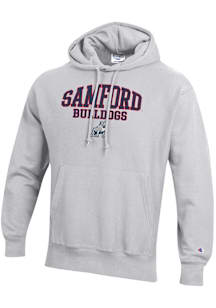 Champion Samford University Bulldogs Mens Silver Reverse Weave Long Sleeve Hoodie