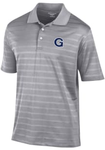 Champion Georgetown Hoyas Mens Grey Textured Solid Short Sleeve Polo