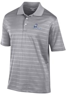 Champion Samford University Bulldogs Mens Grey Textured Solid Short Sleeve Polo