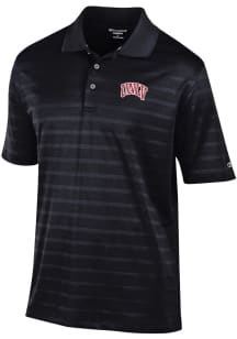 Champion UNLV Runnin Rebels Mens Black Textured Solid Short Sleeve Polo