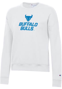 Champion Buffalo Bulls Womens White Powerblend Crew Sweatshirt