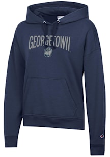 Champion Georgetown Hoyas Womens Navy Blue Powerblend Hooded Sweatshirt