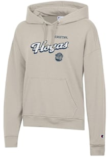 Champion Georgetown Hoyas Womens Tan Powerblend Hooded Sweatshirt