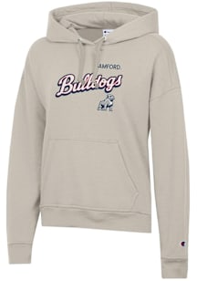 Champion Samford University Bulldogs Womens Tan Powerblend Hooded Sweatshirt