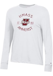 Champion Massachusetts Minutemen Womens White Core LS Tee