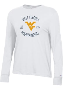 Champion West Virginia Mountaineers Womens White Core LS Tee