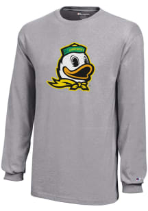 Youth Oregon Ducks Grey Champion Core Long Sleeve T-Shirt