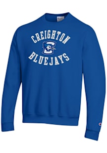 Champion Creighton Bluejays Mens Blue Powerblend Long Sleeve Crew Sweatshirt