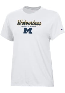 Michigan Wolverines White Champion Core Short Sleeve T-Shirt