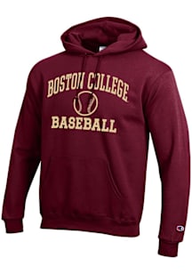 Champion Boston College Eagles Mens Maroon Baseball Powerblend Long Sleeve Hoodie