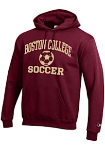 Champion Boston College Eagles Mens Maroon Soccer Powerblend Long Sleeve Hoodie
