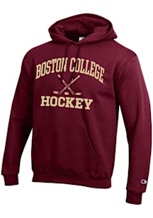 Champion Boston College Eagles Mens Maroon Hockey Powerblend Long Sleeve Hoodie