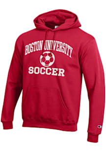 Champion Boston Terriers Mens Red Soccer Powerblend Long Sleeve Hoodie