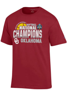 Champion Oklahoma Sooners Cardinal WCWS Champions 2024 Short Sleeve T Shirt