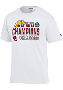 Champion Oklahoma Sooners White WCWS Champions 2024 Short Sleeve T Shirt