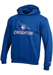 Champion Creighton Bluejays Youth Blue Powerblend Long Sleeve Hoodie
