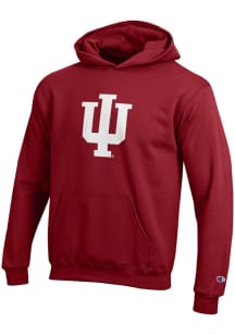 Youth Indiana Hoosiers Cardinal Champion Powerblend Long Sleeve Hooded Sweatshirt