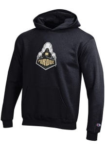 Youth Purdue Boilermakers Black Champion Powerblend Long Sleeve Hooded Sweatshirt