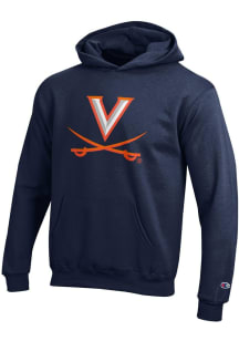Champion Virginia Cavaliers Youth Navy Blue Powerblend Long Sleeve Hoodie
