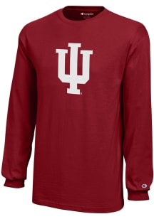 Youth Indiana Hoosiers Cardinal Champion Core Long Sleeve T-Shirt