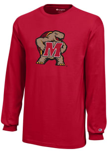 Youth Maryland Terrapins Red Champion Core Long Sleeve T-Shirt