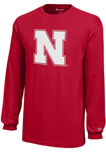 Youth Nebraska Cornhuskers Red Champion Core Long Sleeve T-Shirt