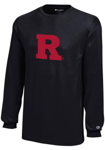 Youth Rutgers Scarlet Knights Black Champion Core Long Sleeve T-Shirt
