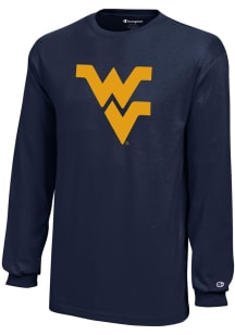 Champion West Virginia Mountaineers Youth Navy Blue Core Long Sleeve T-Shirt