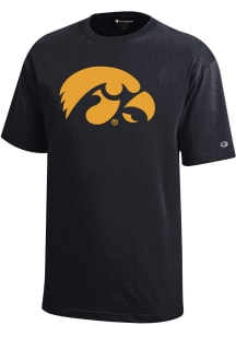 Youth Iowa Hawkeyes Black Champion Core Short Sleeve T-Shirt