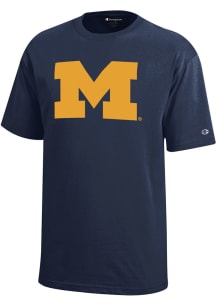 Youth Michigan Wolverines Blue Champion Core Short Sleeve T-Shirt