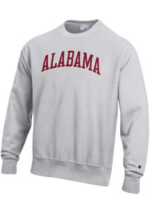 Champion Alabama Crimson Tide Mens Silver Reverse Weave Long Sleeve Crew Sweatshirt