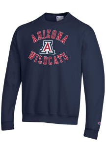 Champion Arizona Wildcats Mens Navy Blue Powerblend Long Sleeve Crew Sweatshirt