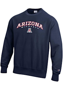 Champion Arizona Wildcats Mens Navy Blue Reverse Weave Long Sleeve Crew Sweatshirt