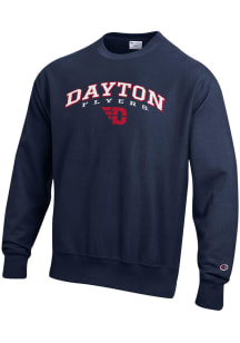 Champion Dayton Flyers Mens Blue Reverse Weave Long Sleeve Crew Sweatshirt