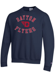 Champion Dayton Flyers Mens Blue Powerblend Long Sleeve Crew Sweatshirt