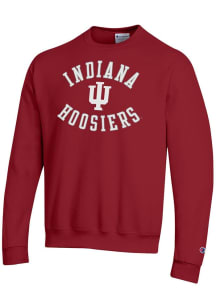 Mens Indiana Hoosiers Cardinal Champion Powerblend Crew Sweatshirt