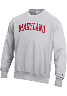 Mens Maryland Terrapins Grey Champion Reverse Weave Crew Sweatshirt