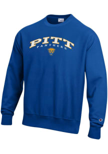 Mens Pitt Panthers Blue Champion Reverse Weave Crew Sweatshirt