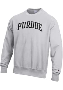 Champion Purdue Boilermakers Mens Grey Reverse Weave Long Sleeve Crew Sweatshirt
