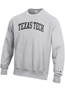 Champion Texas Tech Red Raiders Mens Silver Reverse Weave Long Sleeve Crew Sweatshirt