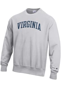 Champion Virginia Cavaliers Mens Silver Reverse Weave Long Sleeve Crew Sweatshirt