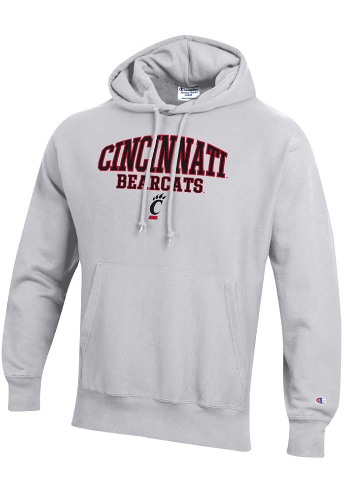 Champion Cincinnati Bearcats Mens Silver Reverse Weave Long Sleeve Hoodie